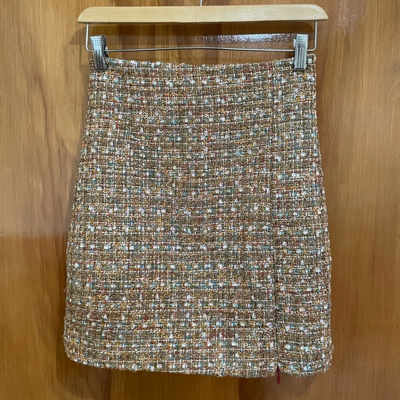 MARCIANO Tweed skirt size 36 gold - Picture 5 of 6